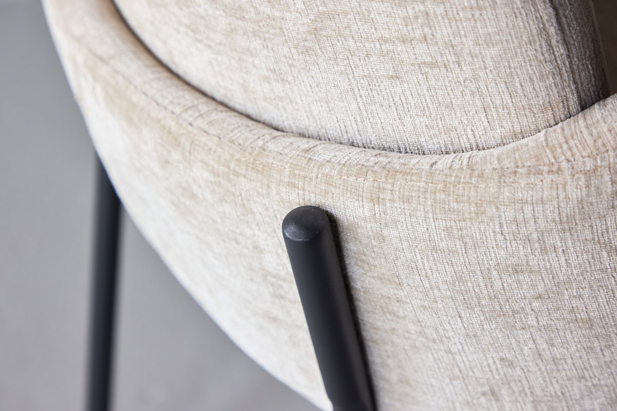 Lot de 2 - Chaise Hendrix scandinave avec pieds en acier noir