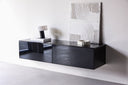 Designer TV-Lowboard Noirra – zwevend design in Zwart