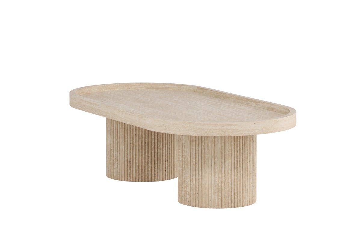 Table basse Belize - en Beige avec un bord haut