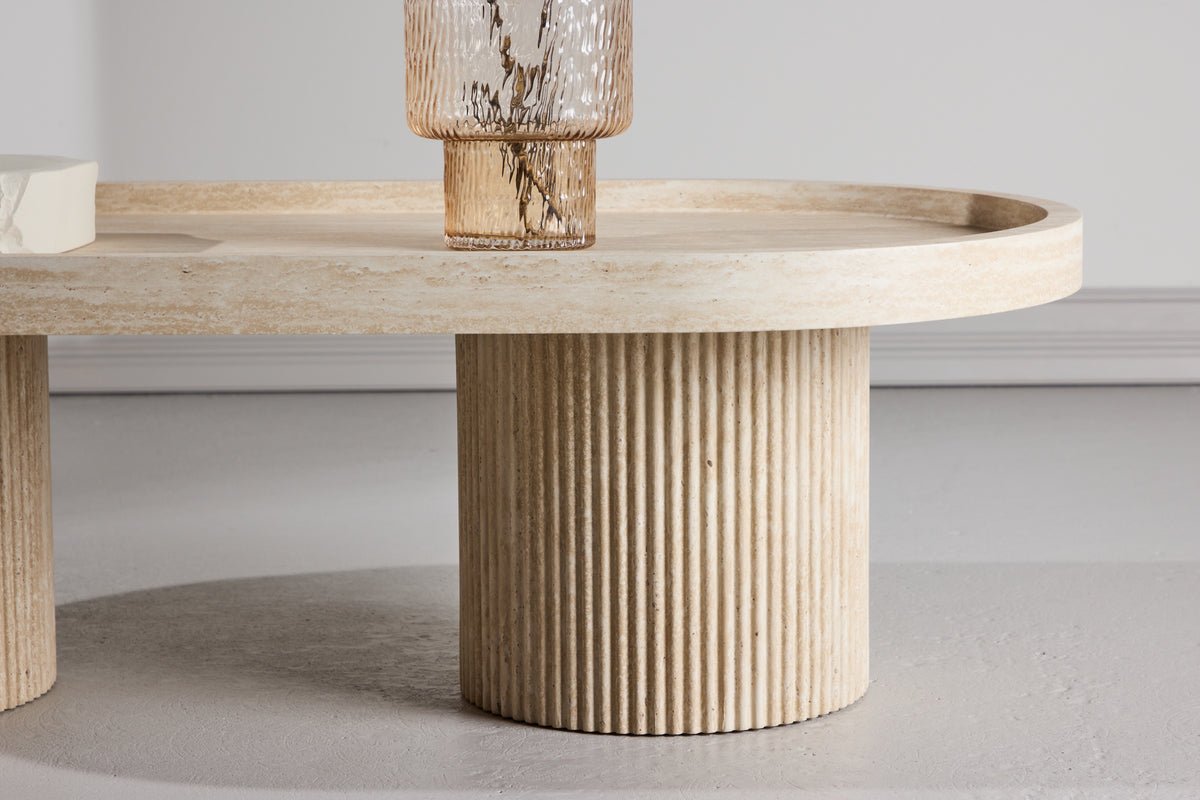 Table basse Belize - en Beige avec un bord haut