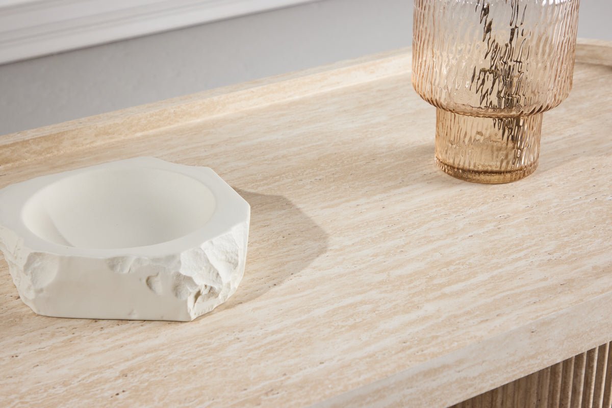 Table basse Belize - en Beige avec un bord haut