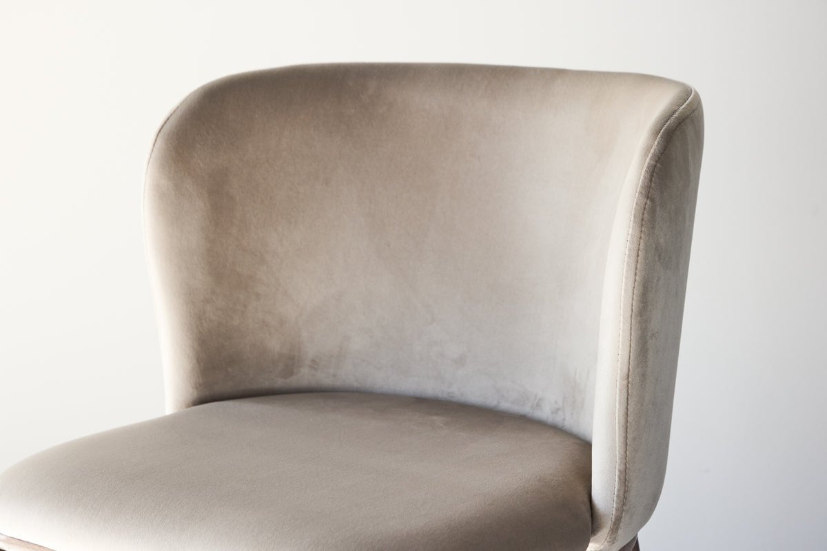 2-delige set - stoel Coffee met zachte, beige fluwelen stof