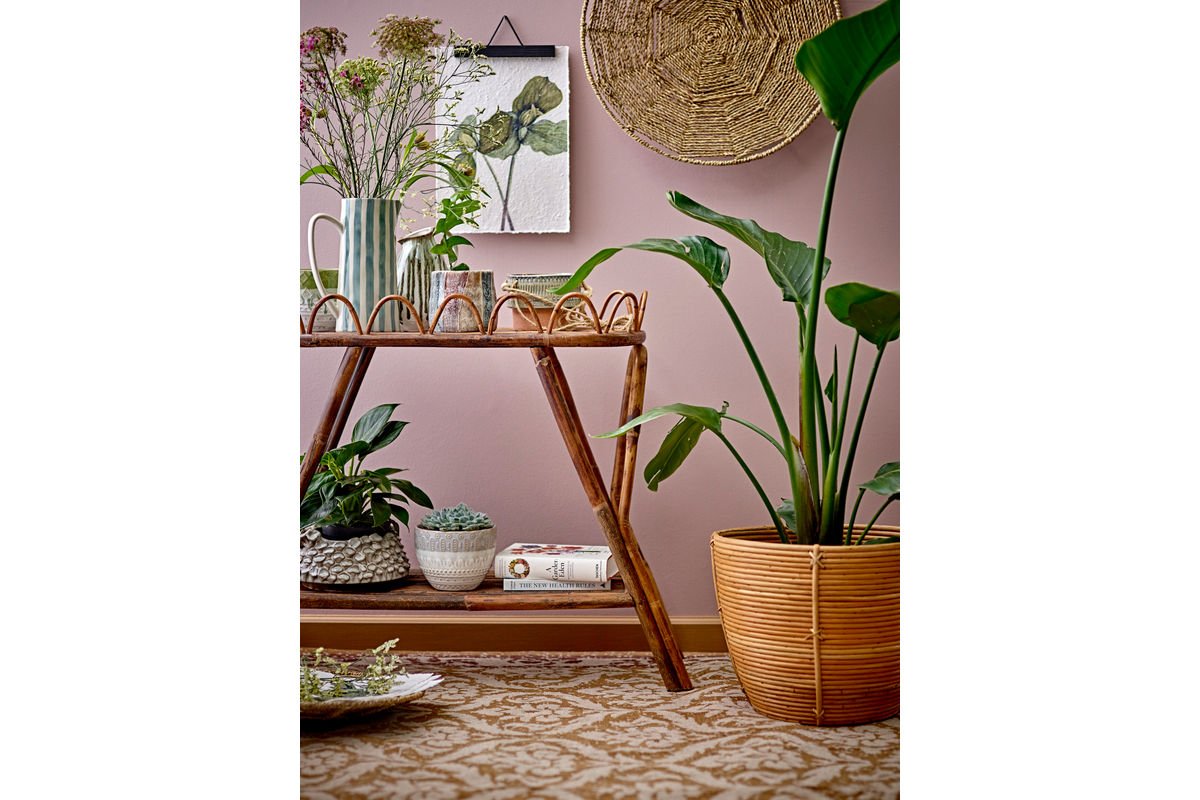 Bloempot Myra – Sculpturale paddenstoel-look in licht Grijs