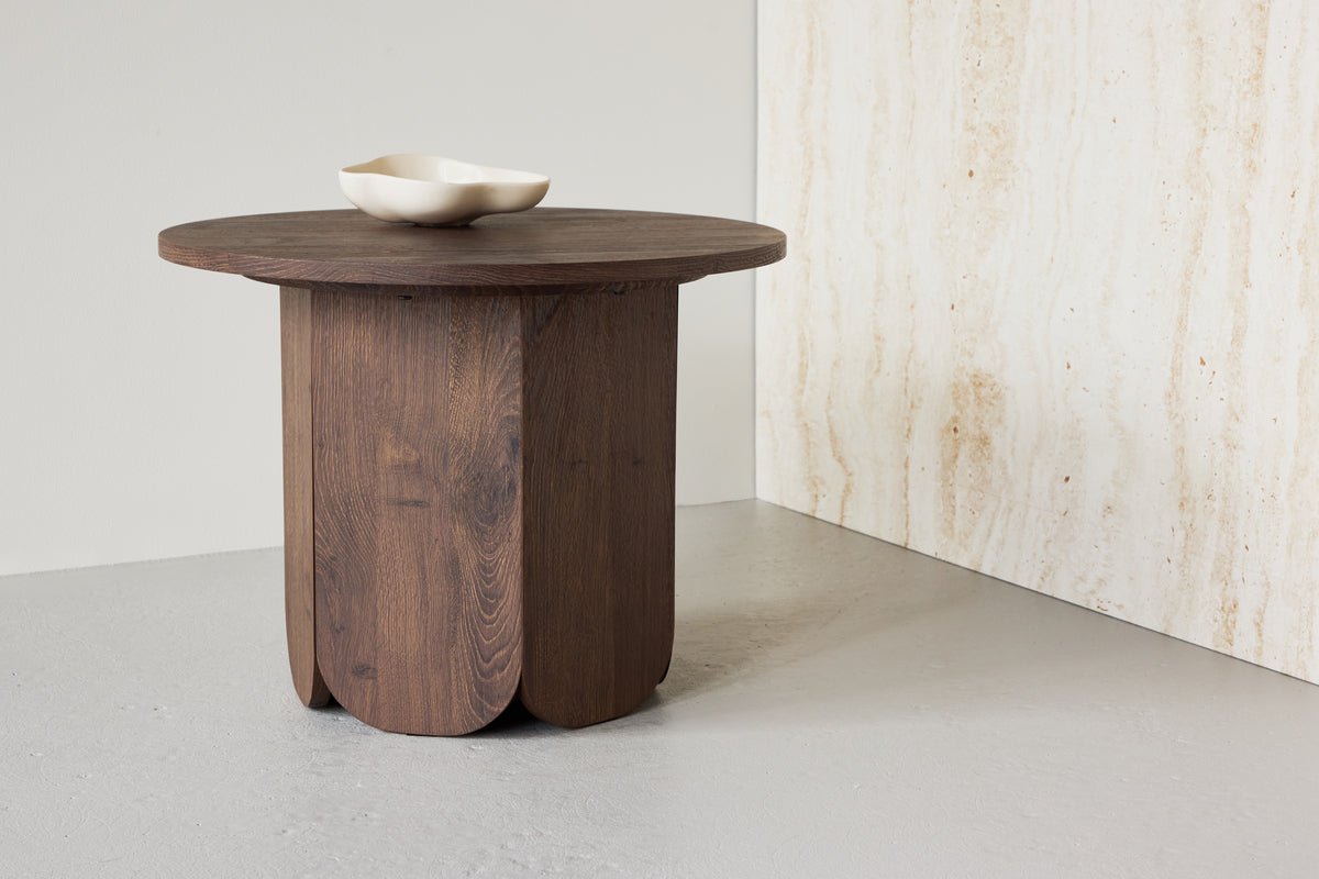 Couchtisch Keralo - stylischer Rundtisch in Holzoptik