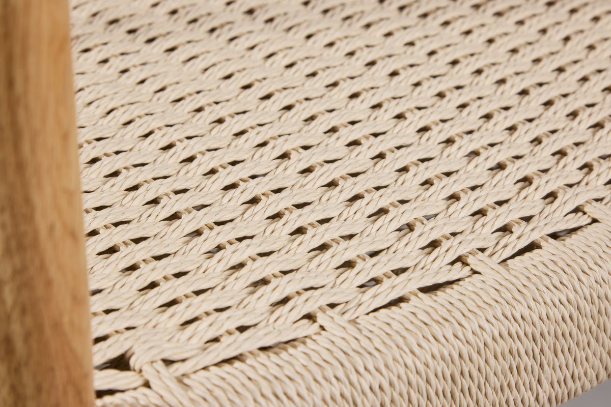 Ensemble de 2 - Chaise Leli en bois d'hévéa et tressage en corde