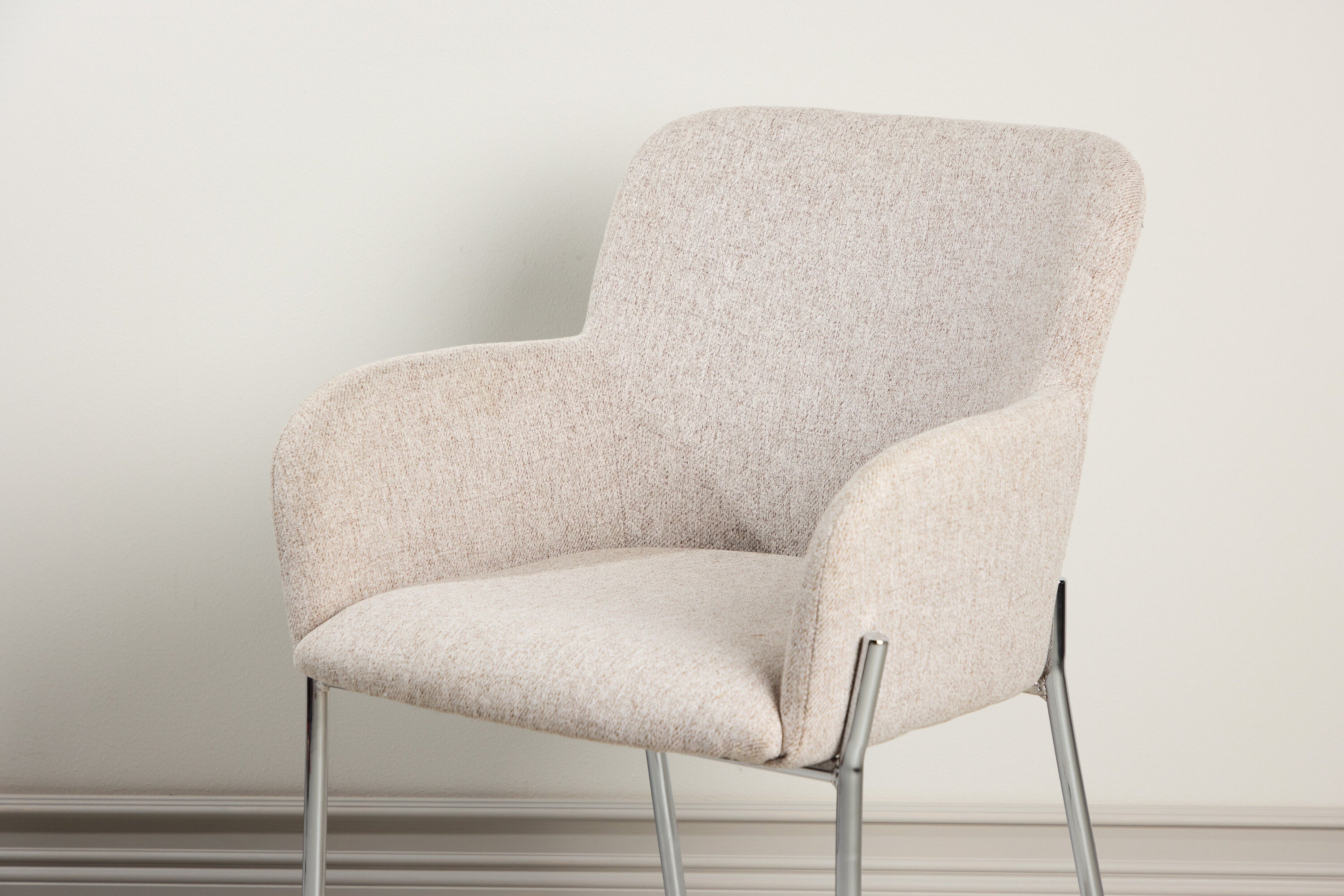 Stoel Helora in Beige van polyester-linnen