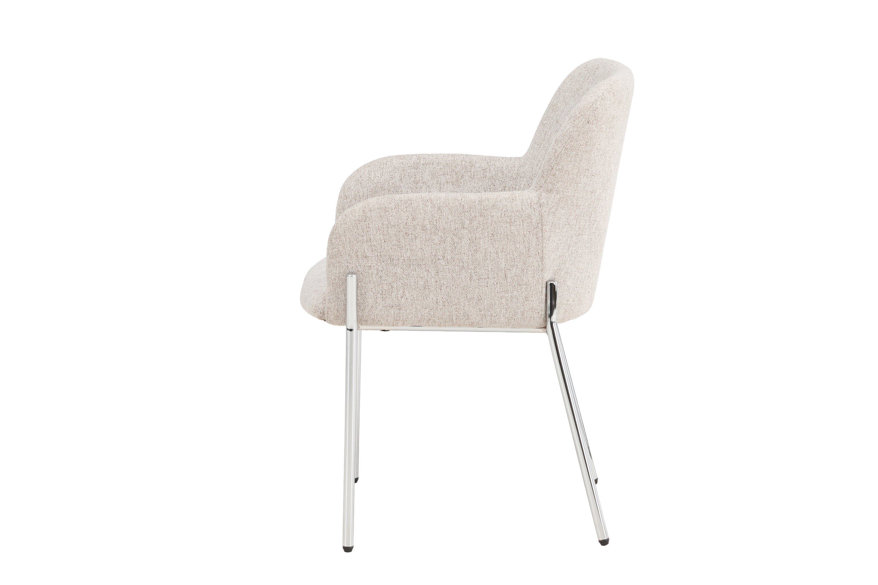 Stoel Helora in Beige van polyester-linnen