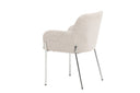 Stuhl Helora in Beige aus Polyester-Leinen