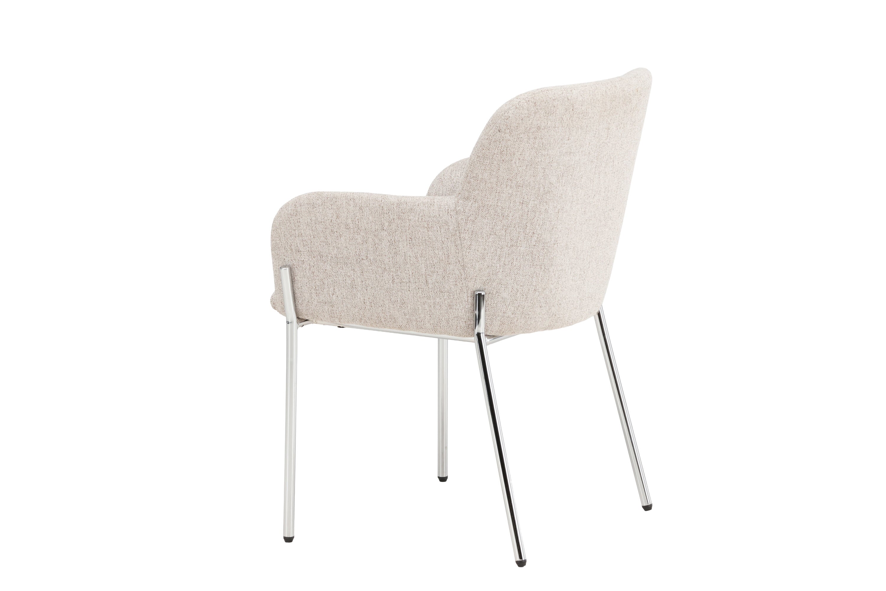 Stoel Helora in Beige van polyester-linnen