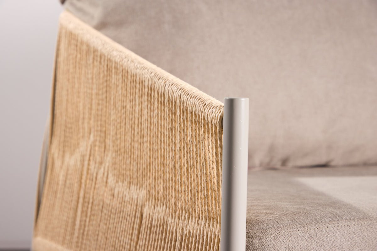 Fauteuil Jupiter - in Beige met linnenstructuur