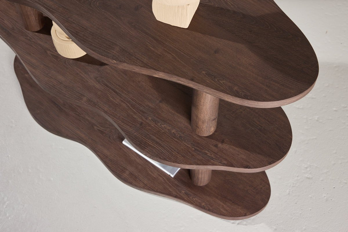 Regal Aureo – 3-laags rek in mocca met golfvorm