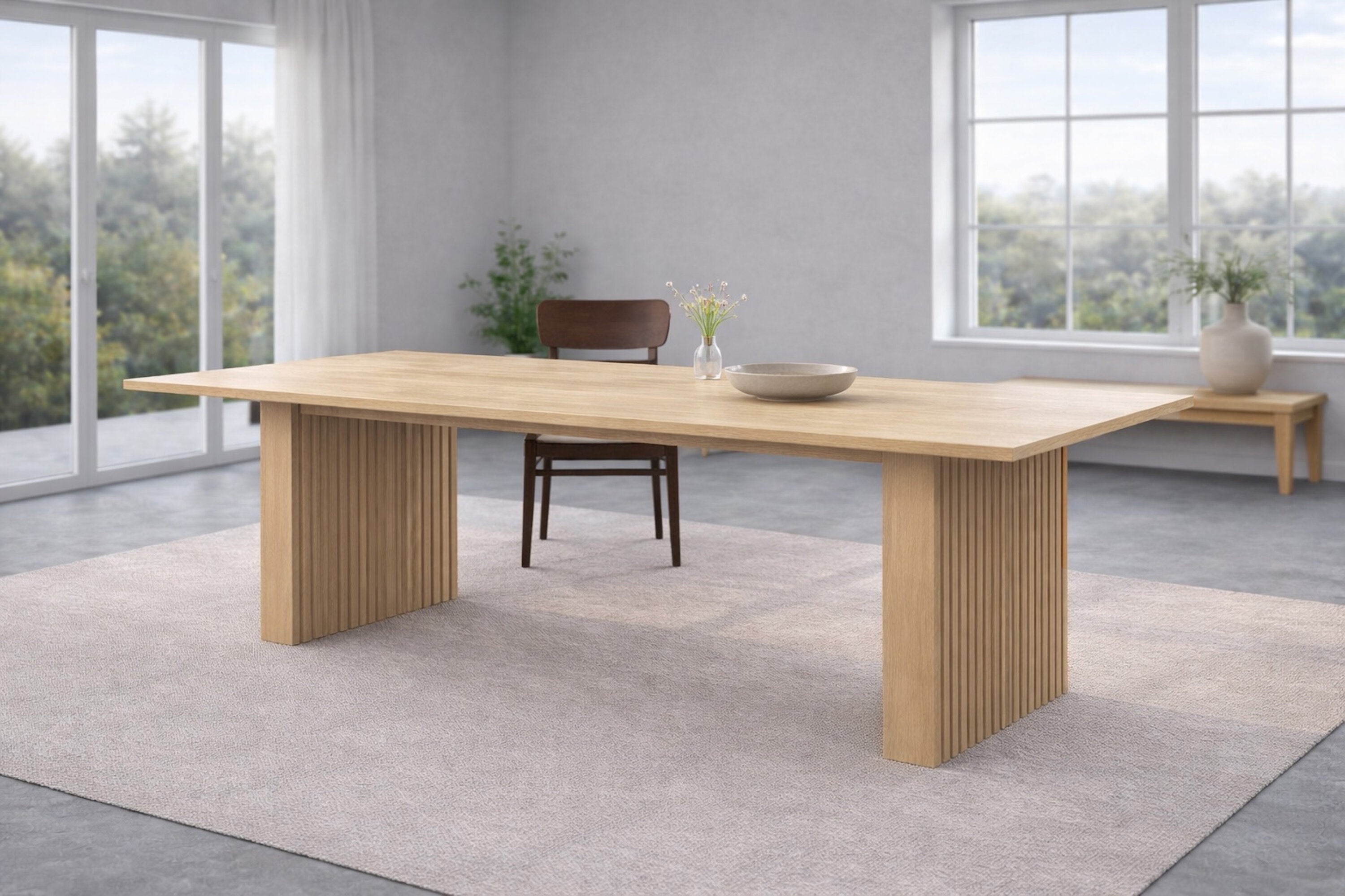 Eettafel Caleno - met oppervlak van rubberboomhout