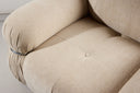 Fauteuil lounge design Mika – Beige, rembourrage velouté avec détails chromés