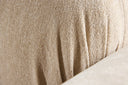 Fauteuil lounge design Mika – Beige, rembourrage velouté avec détails chromés