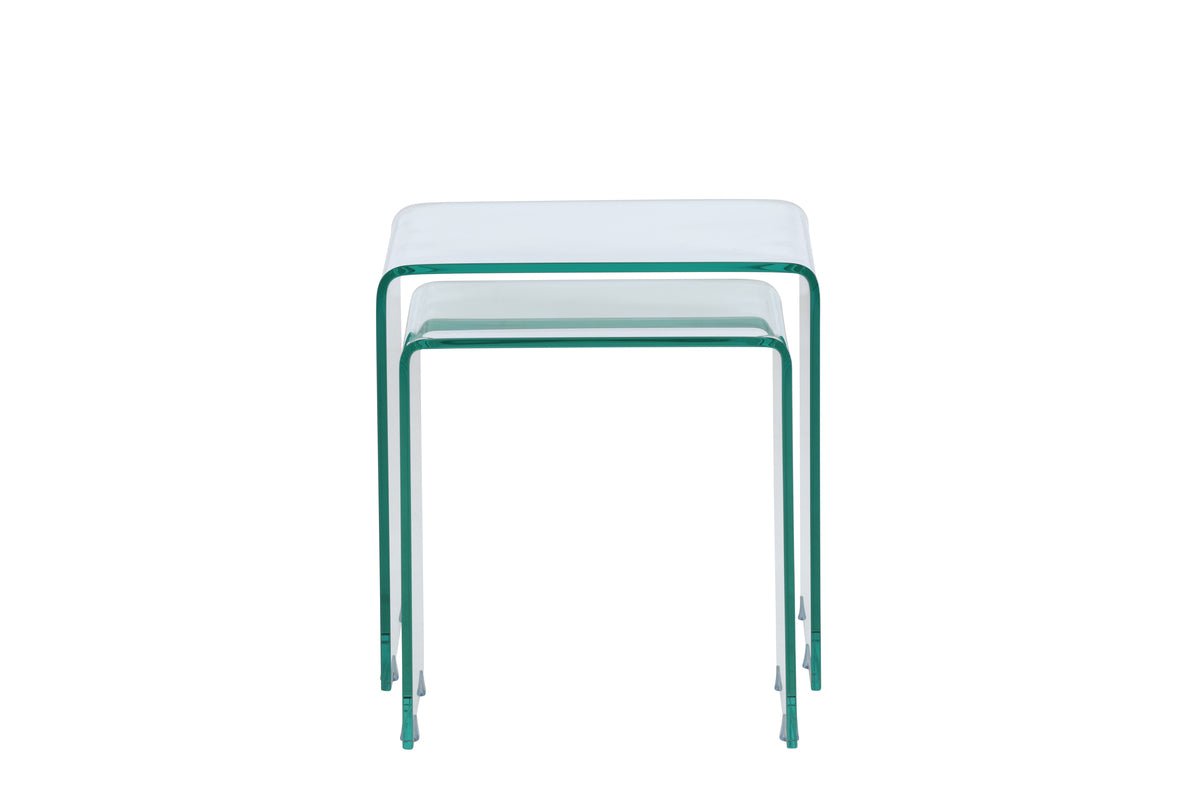 Ensemble de tables basses/latérales Lumea – 2 tables en verre clair