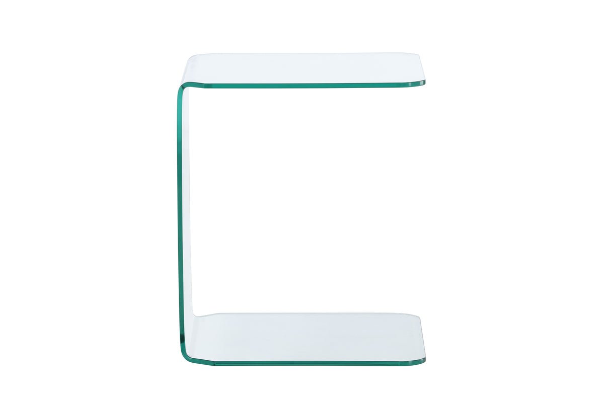 Table d'appoint Vetro – 45 × 45 cm en verre clair