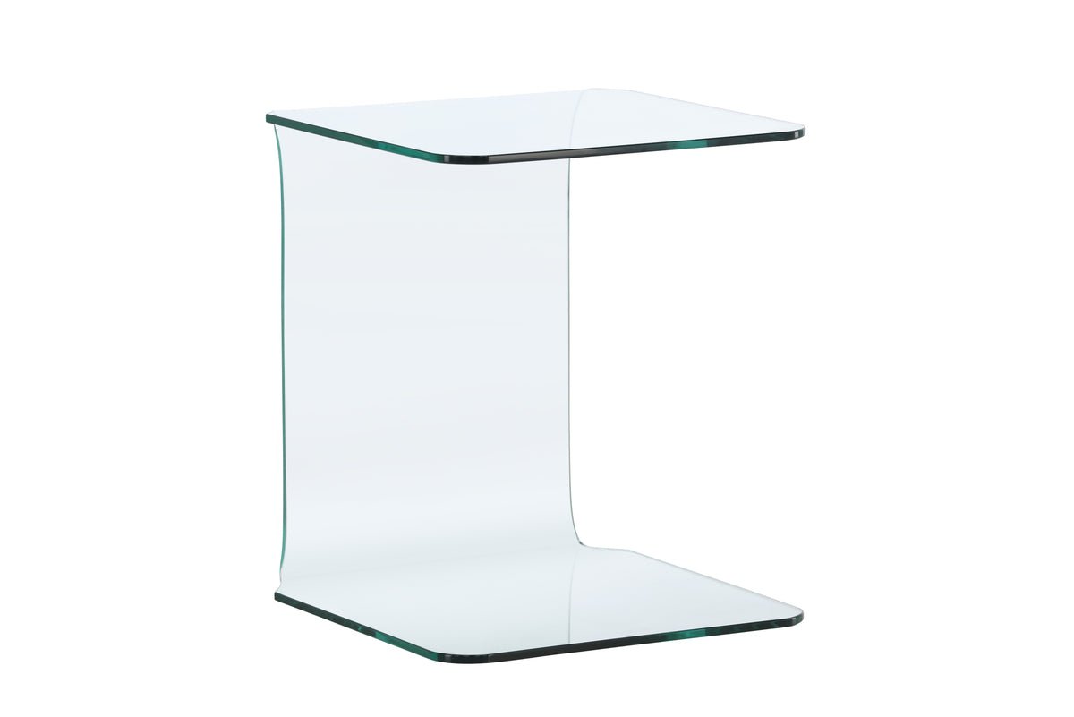 Table d'appoint Vetro – 45 × 45 cm en verre clair