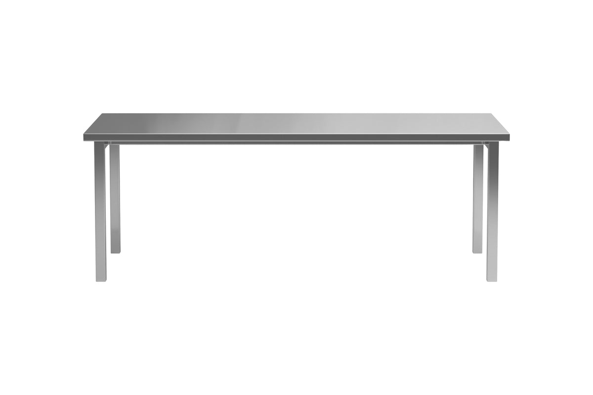 Eettafel Luan - in zilver met roestvrijstalen blad