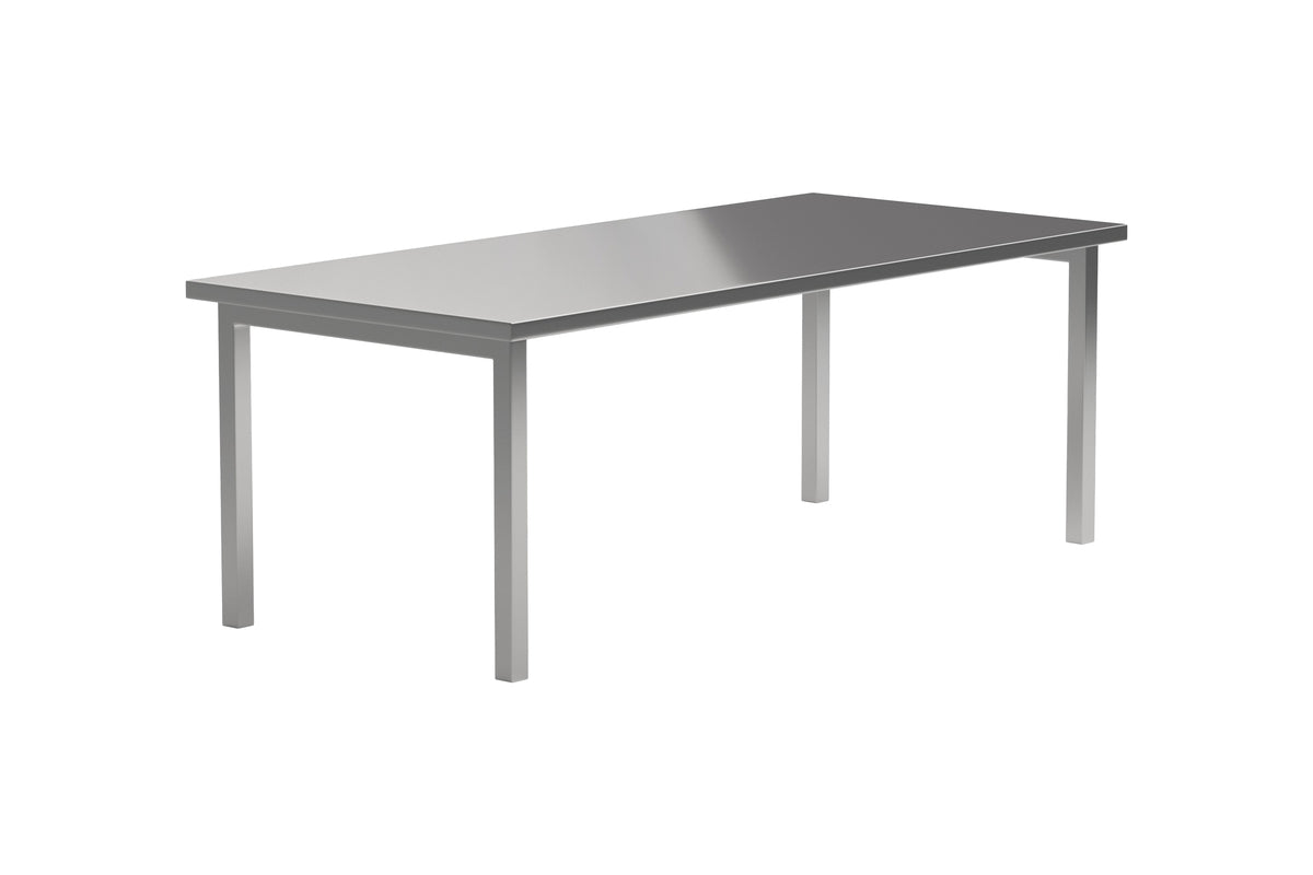 Eettafel Luan - in zilver met roestvrijstalen blad