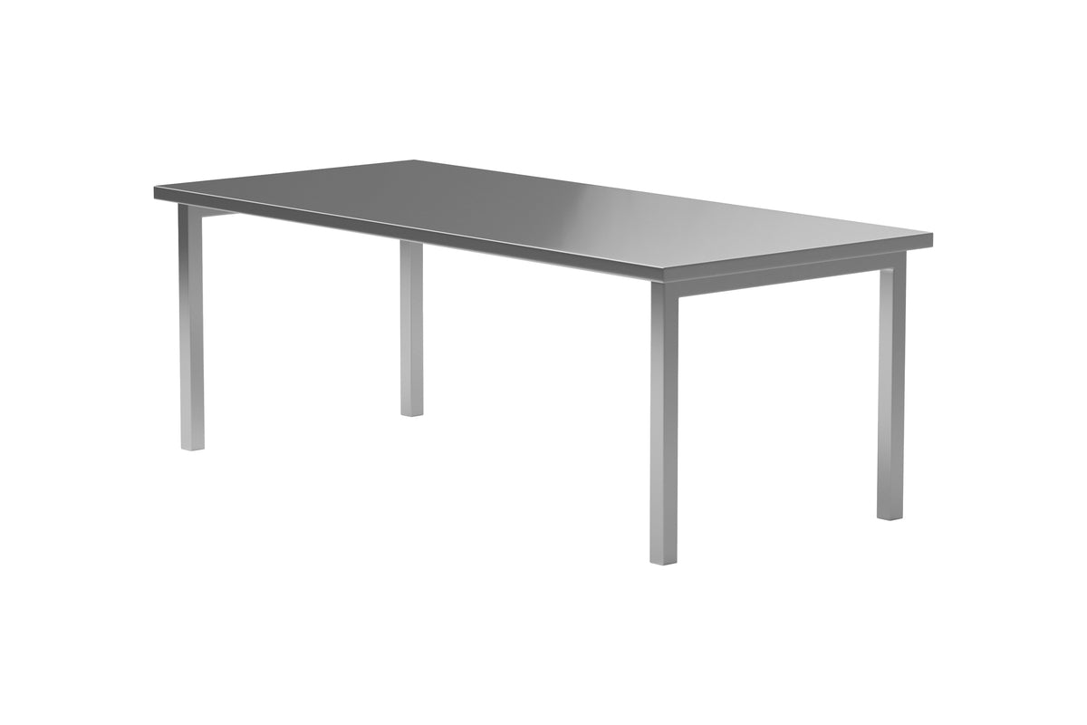 Eettafel Luan - in zilver met roestvrijstalen blad