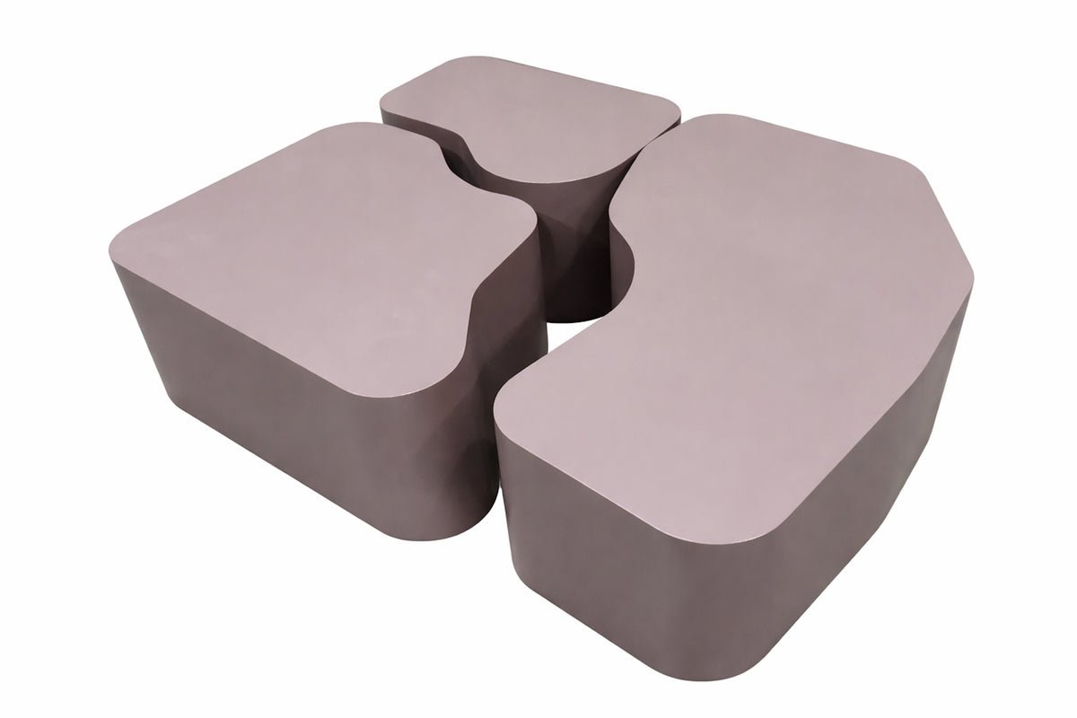 Table basse Estaro - ensemble de 3 pièces en marron