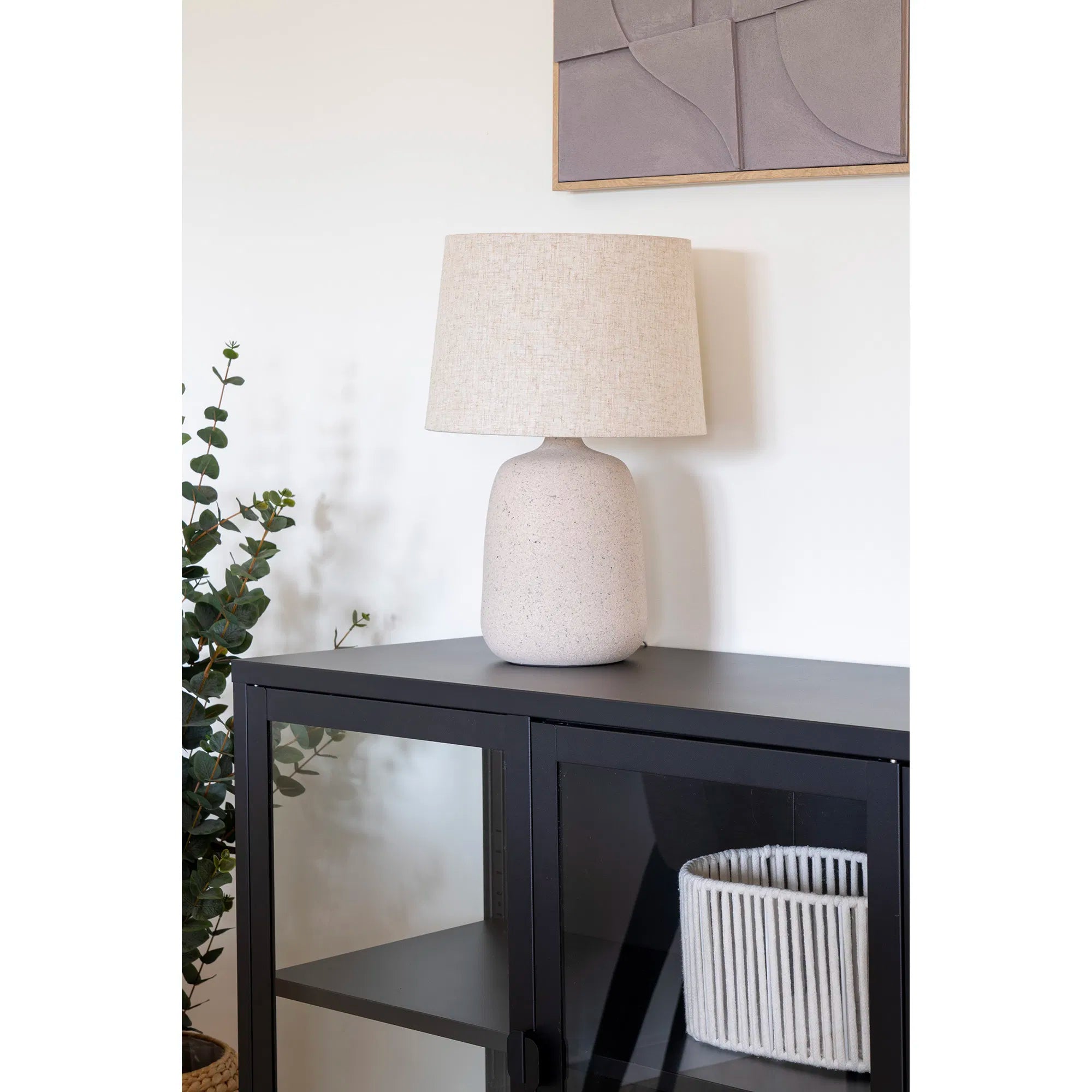 Tafellamp „Carmelo“ – Zandstructuur in moderne look