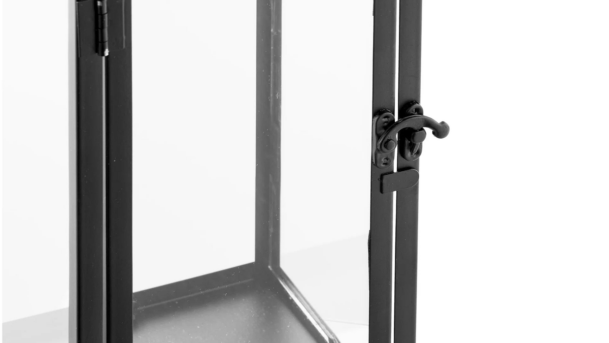 2er Laternen-Set Felli - mit schwarzem Metallrahmen
