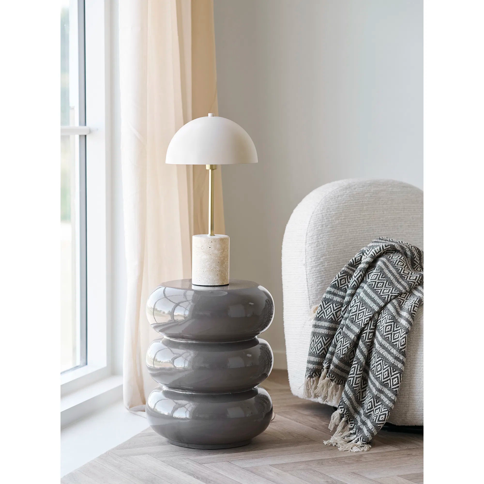 Lampe de table « Lucente » – Combinaison élégante de marbre et de Métal