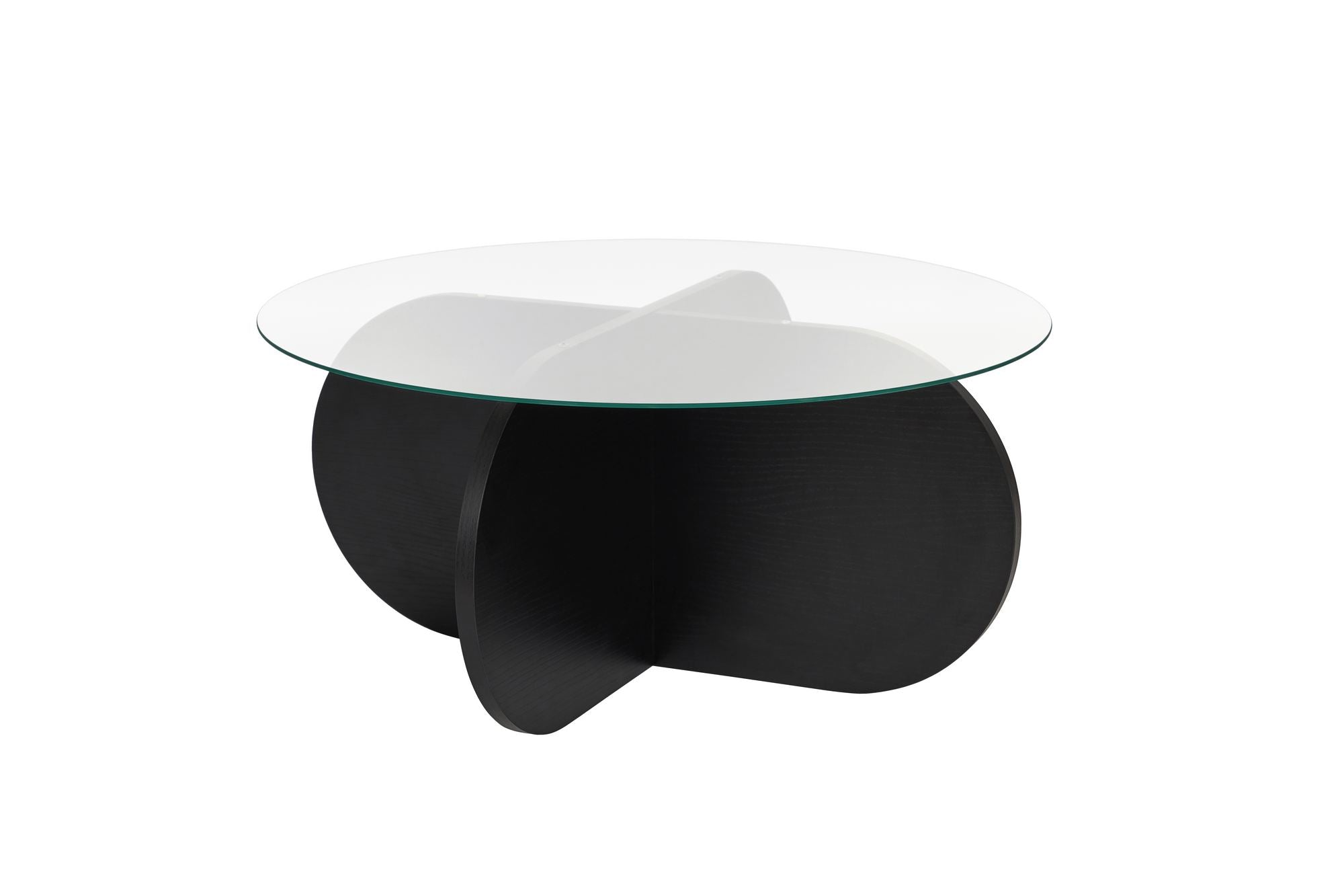 Table basse Rovida - avec plateau en verre rond en 2 variantes