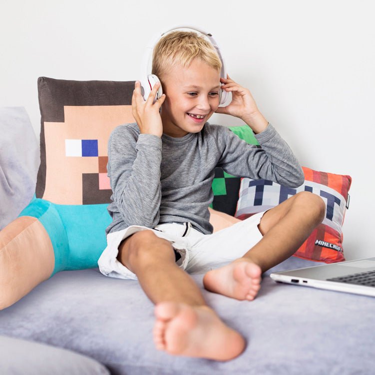 Minecraft Coussin de lecture « Steve » – Coussin relax avec support dorsal et accoudoirs