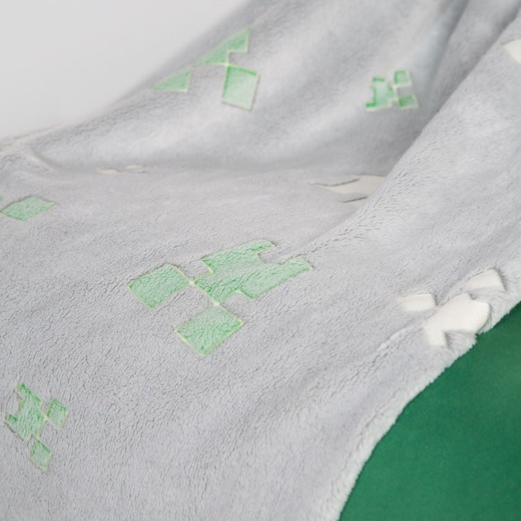 Couverture douillette Minecraft « Glow » – avec effet phosphorescent et polaire doux