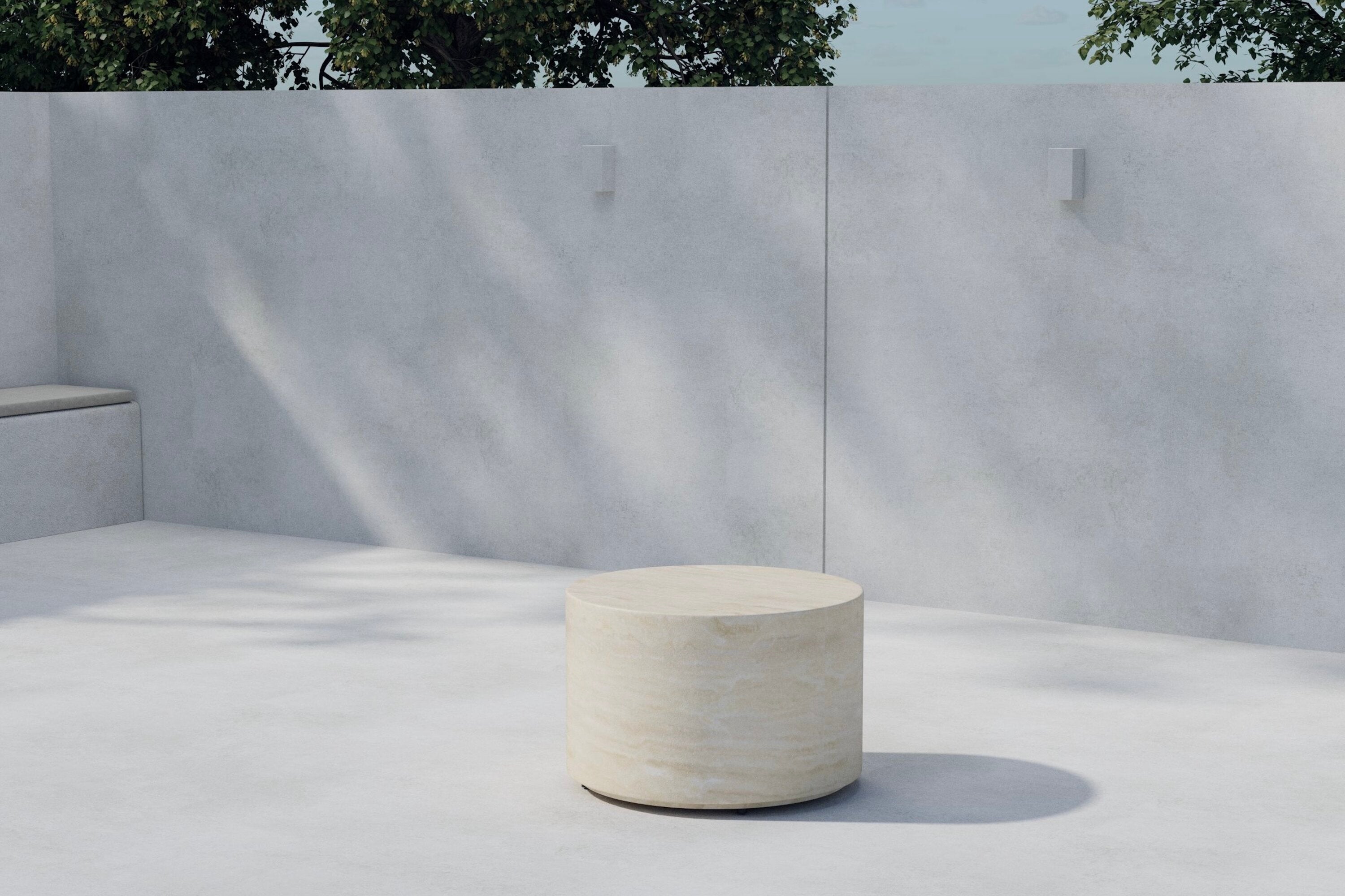 Table d'appoint de jardin Pirello - Design rond en aluminium et polypropylène