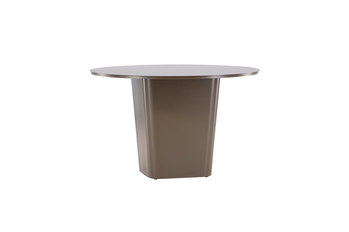 Table à manger de jardin Calma - Ø 120 cm en aluminium brun