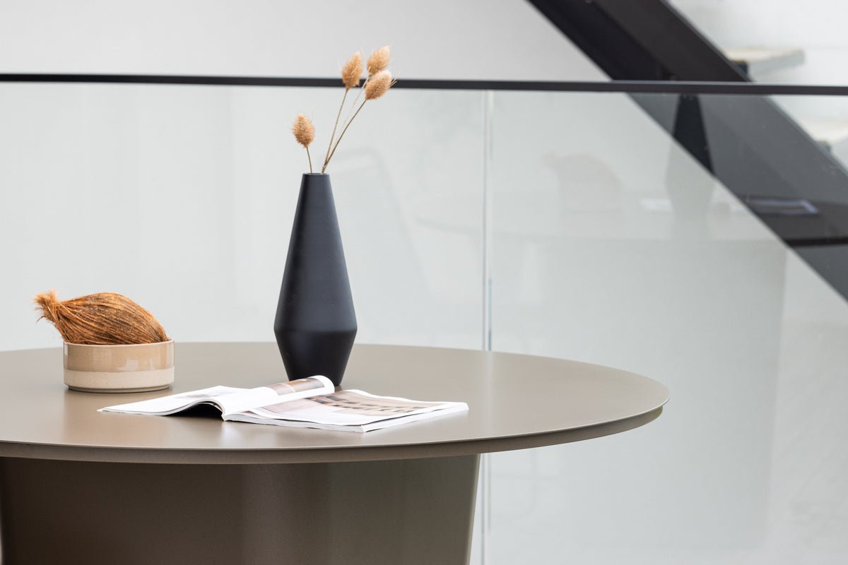 Table à manger de jardin Calma - Ø 120 cm en aluminium brun