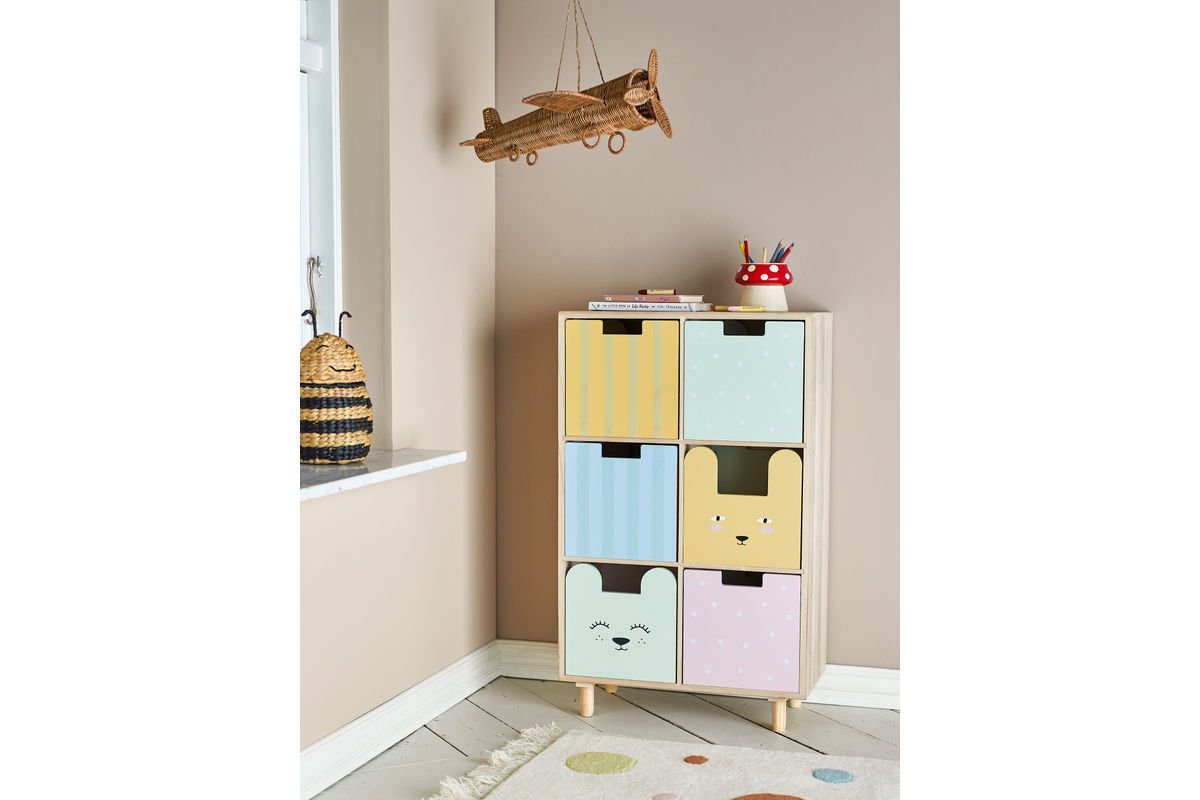 Kinderboekenplank „Linus“ met laden – Kleurrijk ontwerp