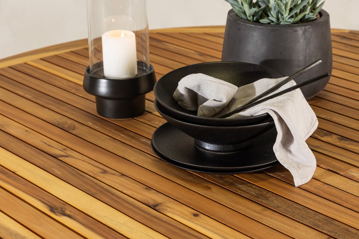 Tuin Eettafel Aurelia - Ø 150cm van Acaciahout in Natuurlijke Look