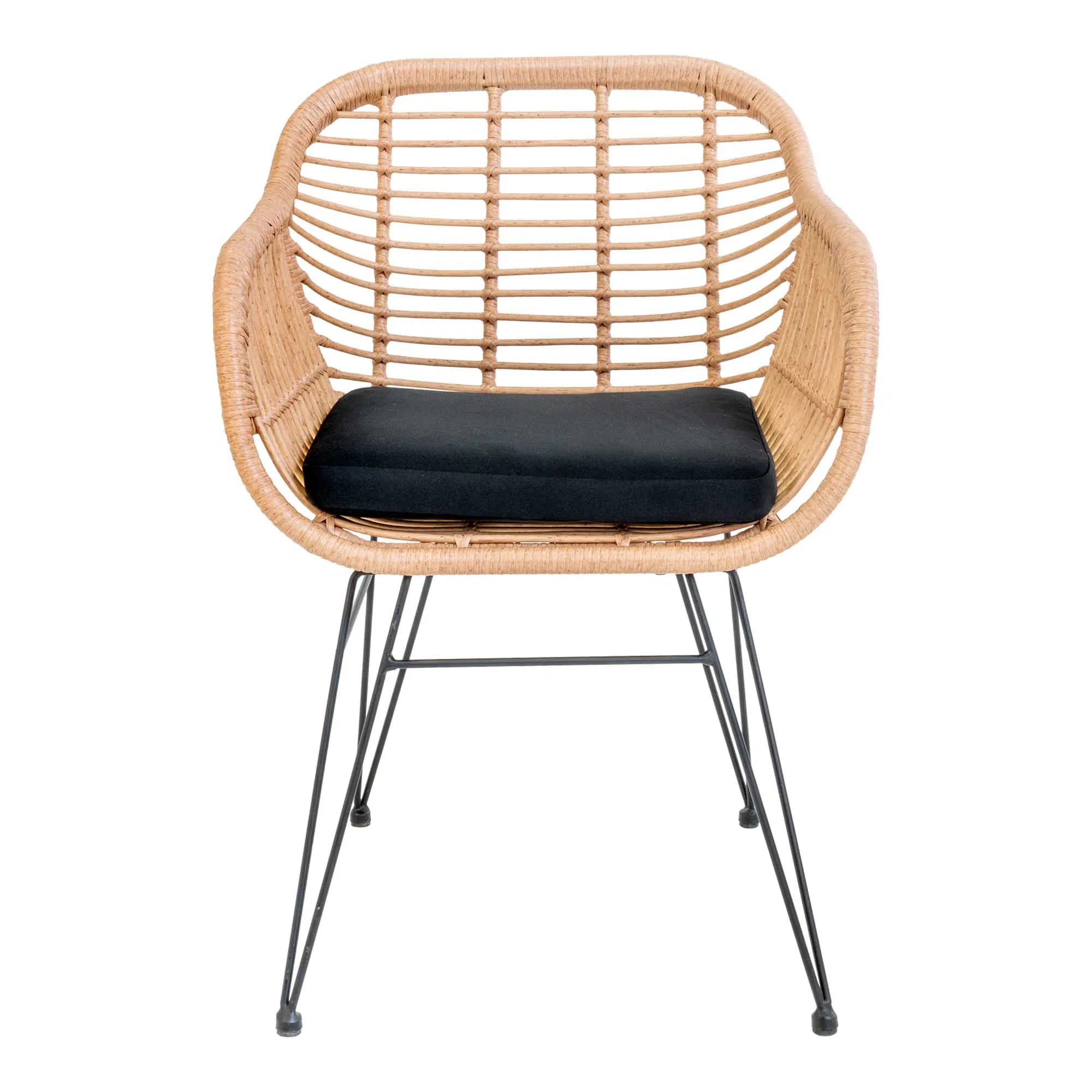 Lot de 2 - Chaise de jardin Firenze Nature en acier/polyrotin