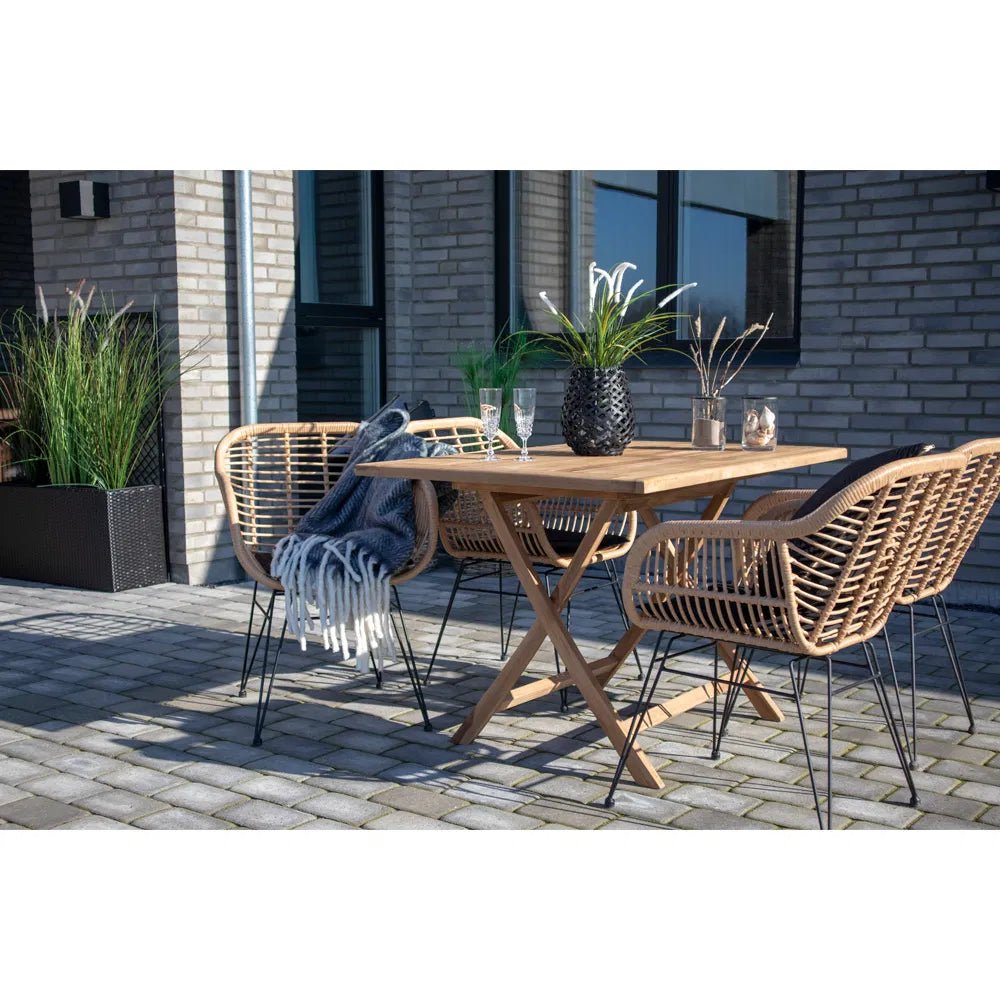Lot de 2 - Chaise de jardin Firenze Nature en acier/polyrotin