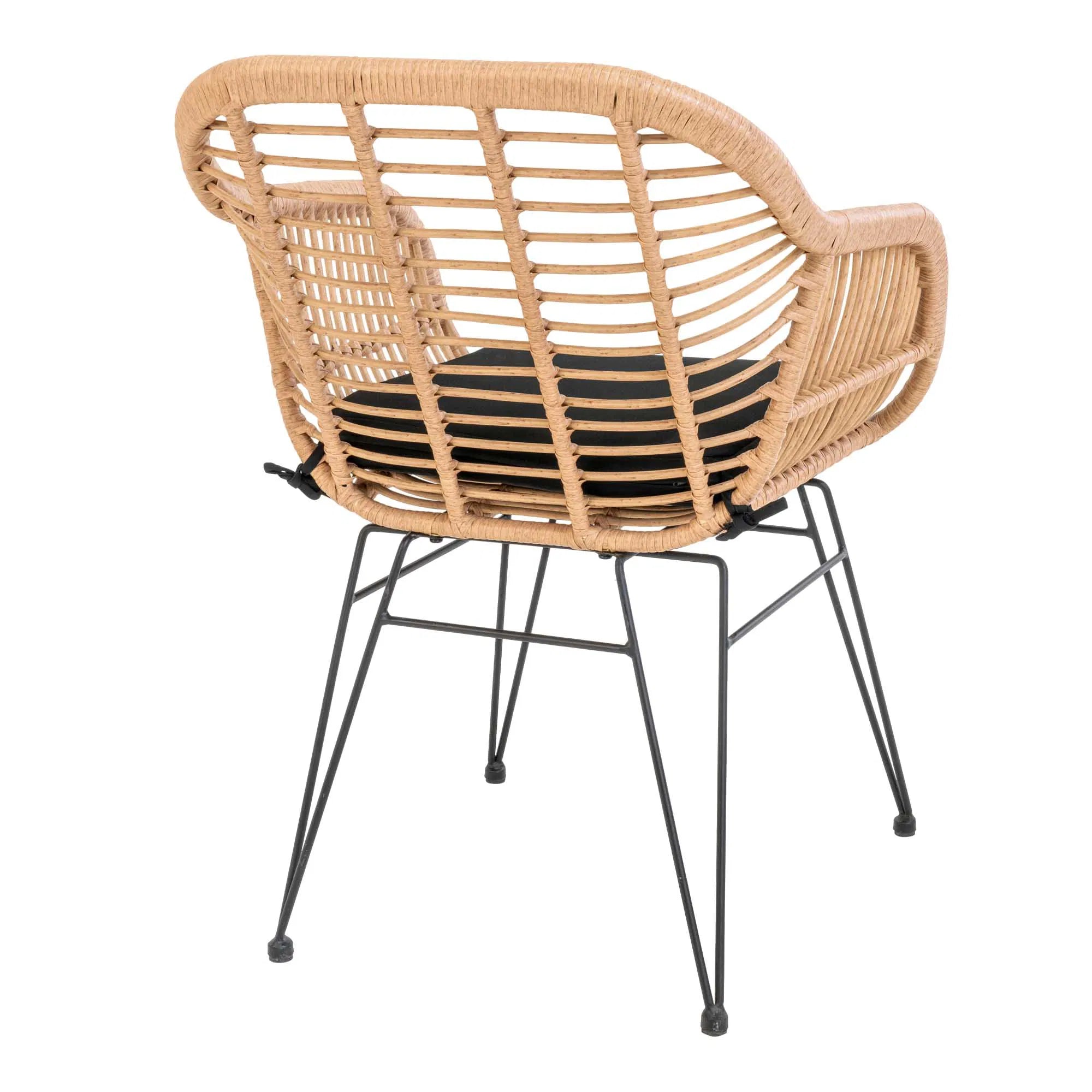 Lot de 2 - Chaise de jardin Firenze Nature en acier/polyrotin