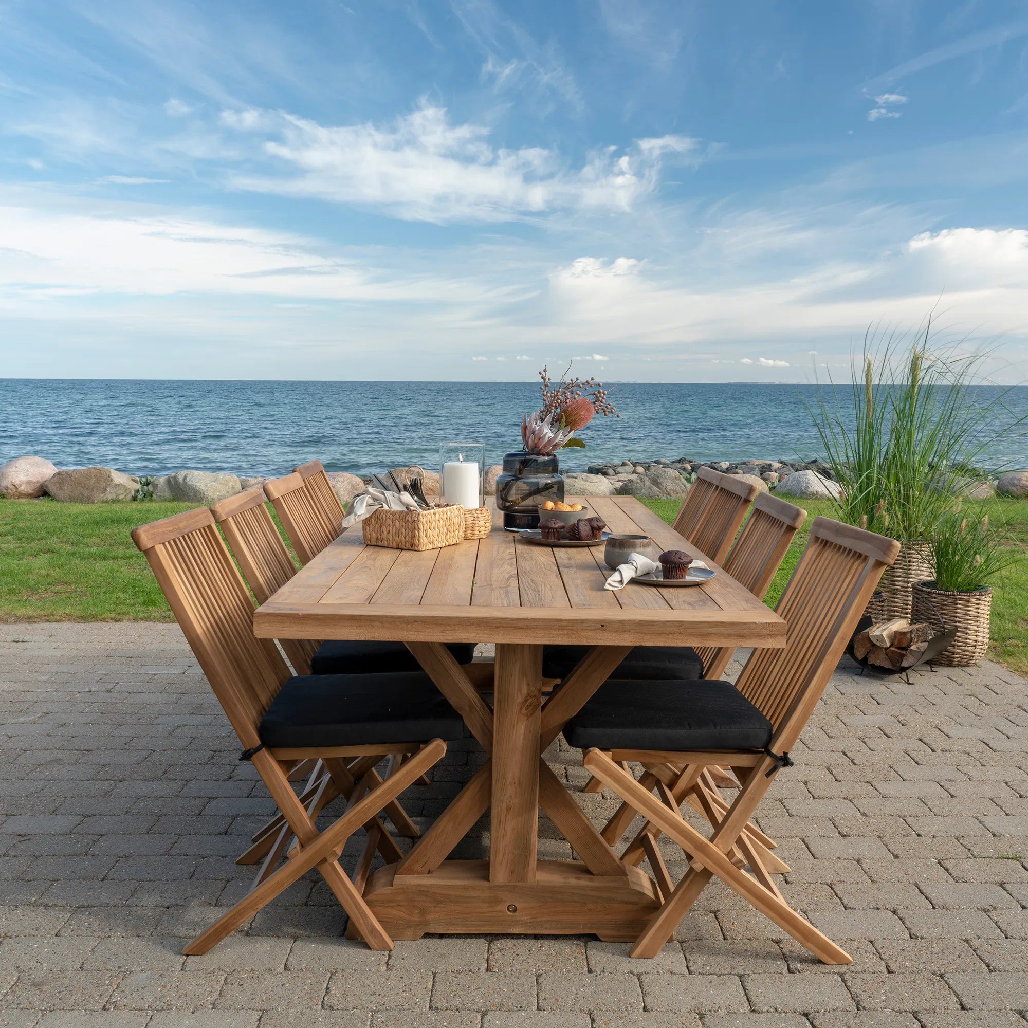 Table de jardin Goliath – Teck, 240 × 100 cm