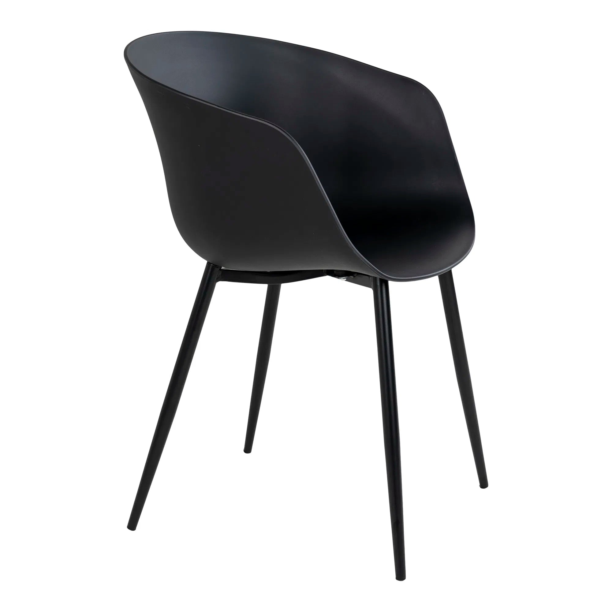 Lot de 2 - Chaise de jardin Lena Noir avec structure en acier