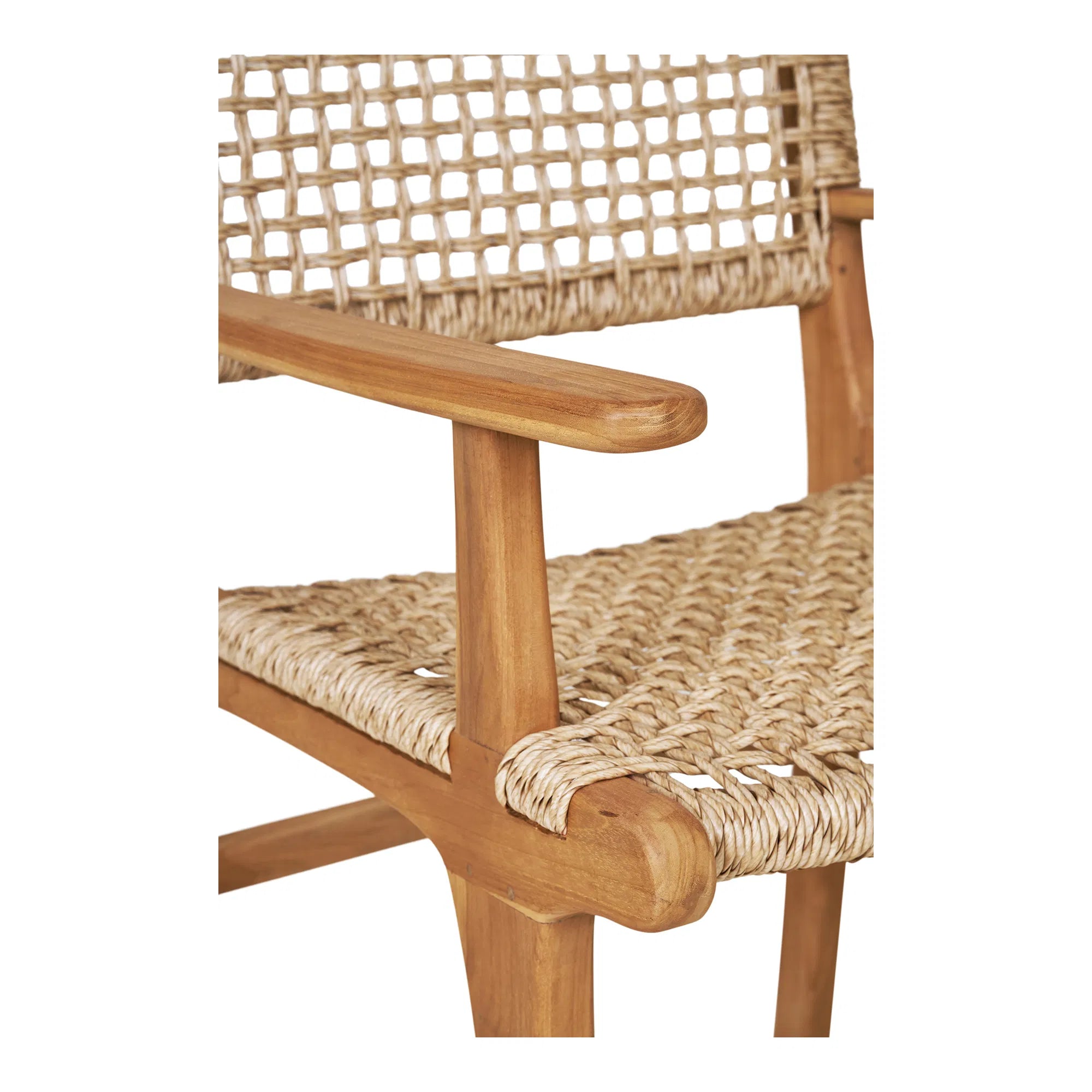 Chaise de jardin Capri avec accoudoirs en bois de teck