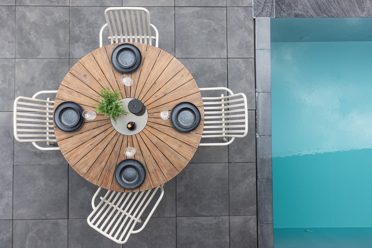 Tuin Eettafel Rose - Ø 140cm van bruin acaciahout