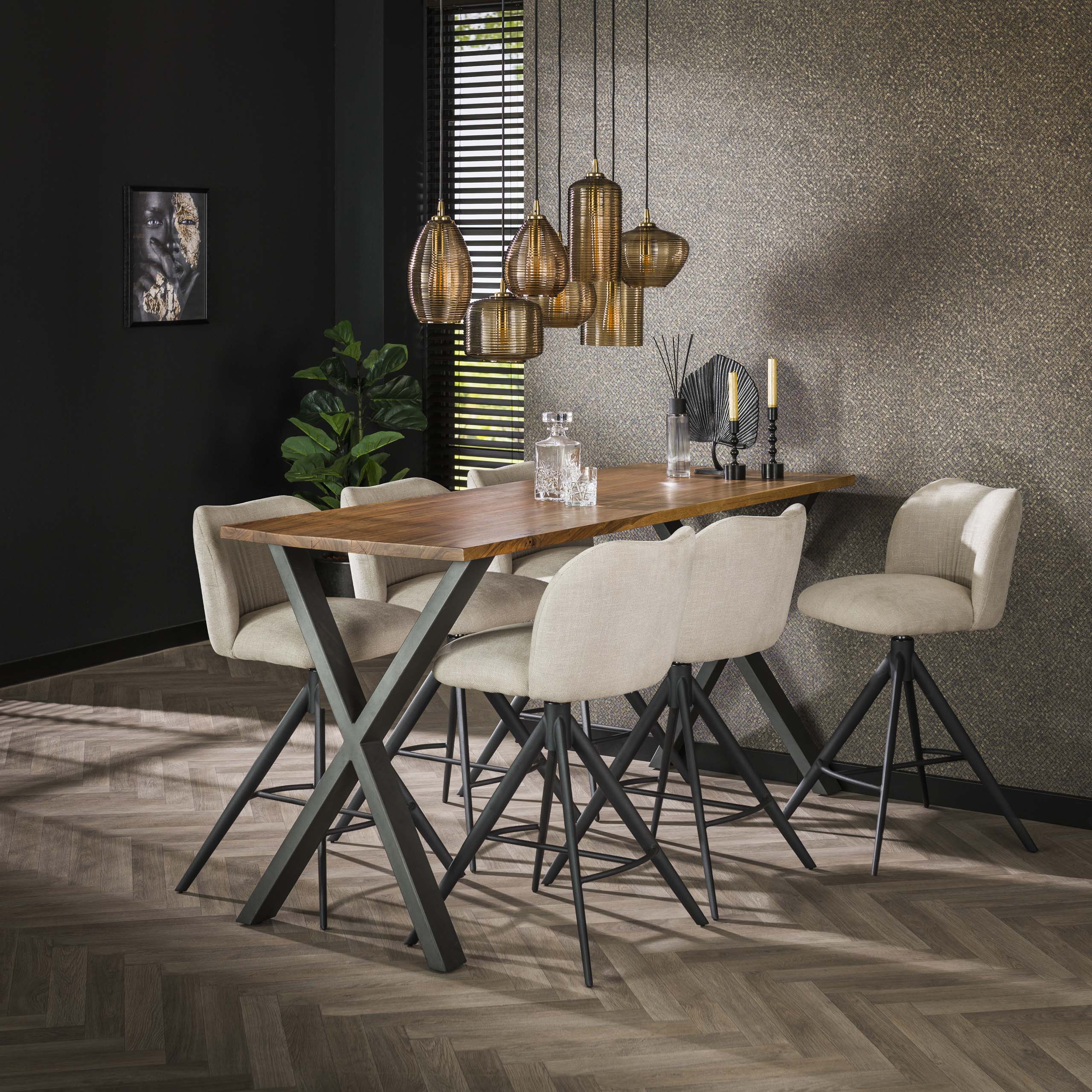 Suspension « Astralis » – avec abat-jours en verre faits à la main