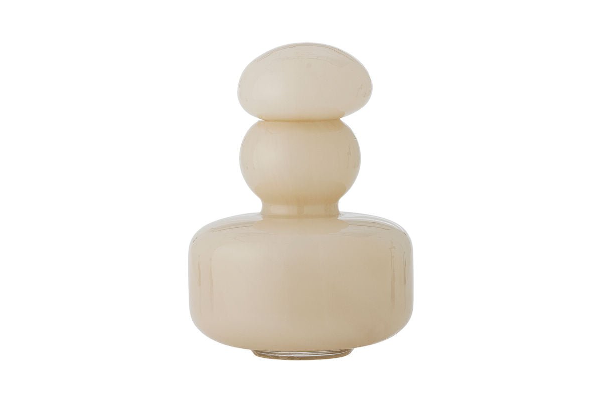 Vaas „Elinor“ met deksel – glas in natuurtinten