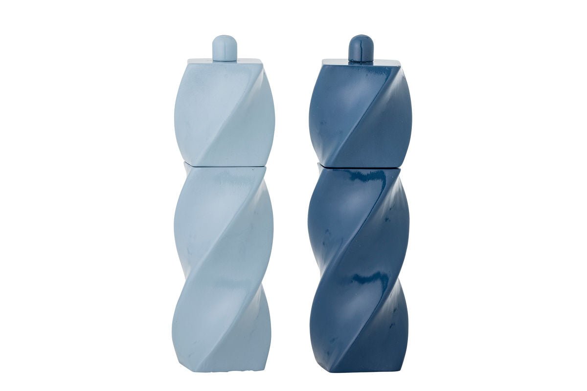 Moulin à sel et poivre Omve – Bois laqué bleu au design moderne (lot de 2)