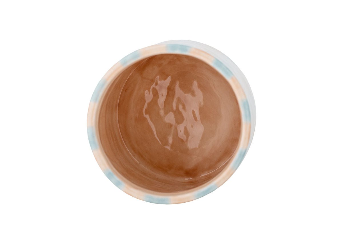 Récipient de stockage Livenza – Récipient en grès peint à la main avec couvercle