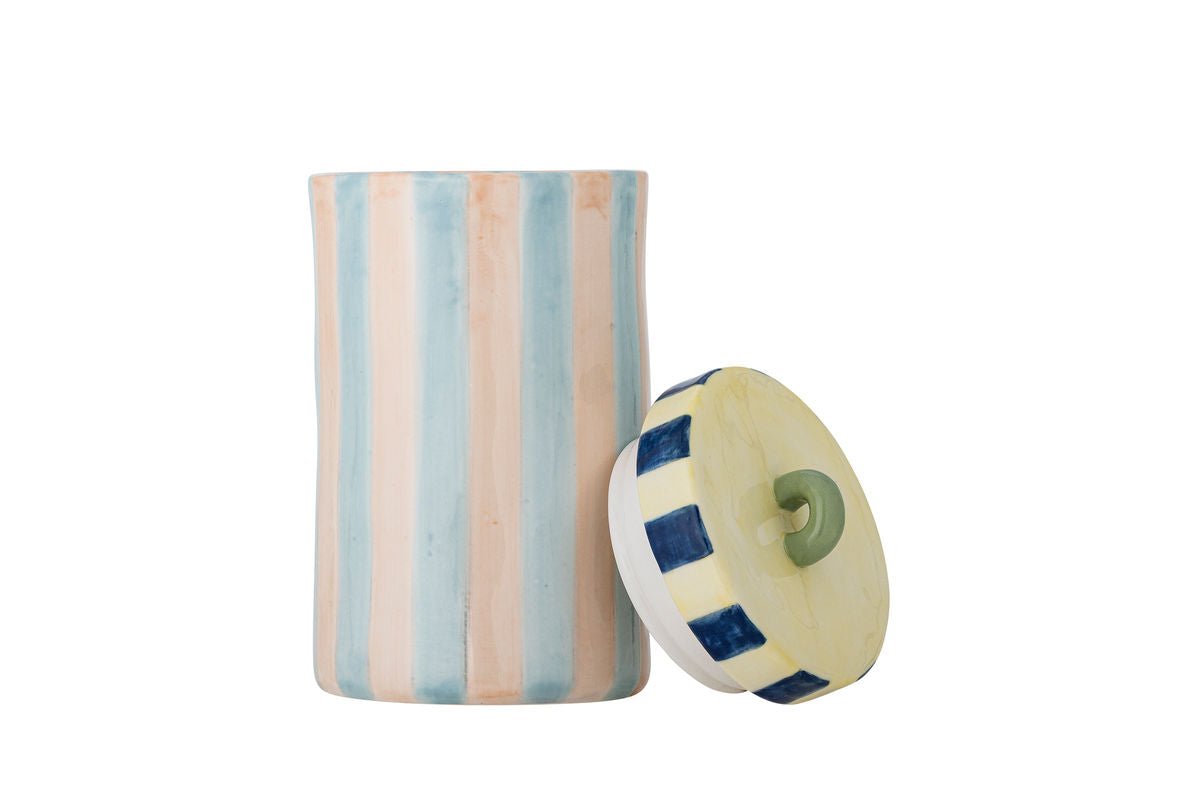 Récipient de stockage Livenza – Récipient en grès peint à la main avec couvercle