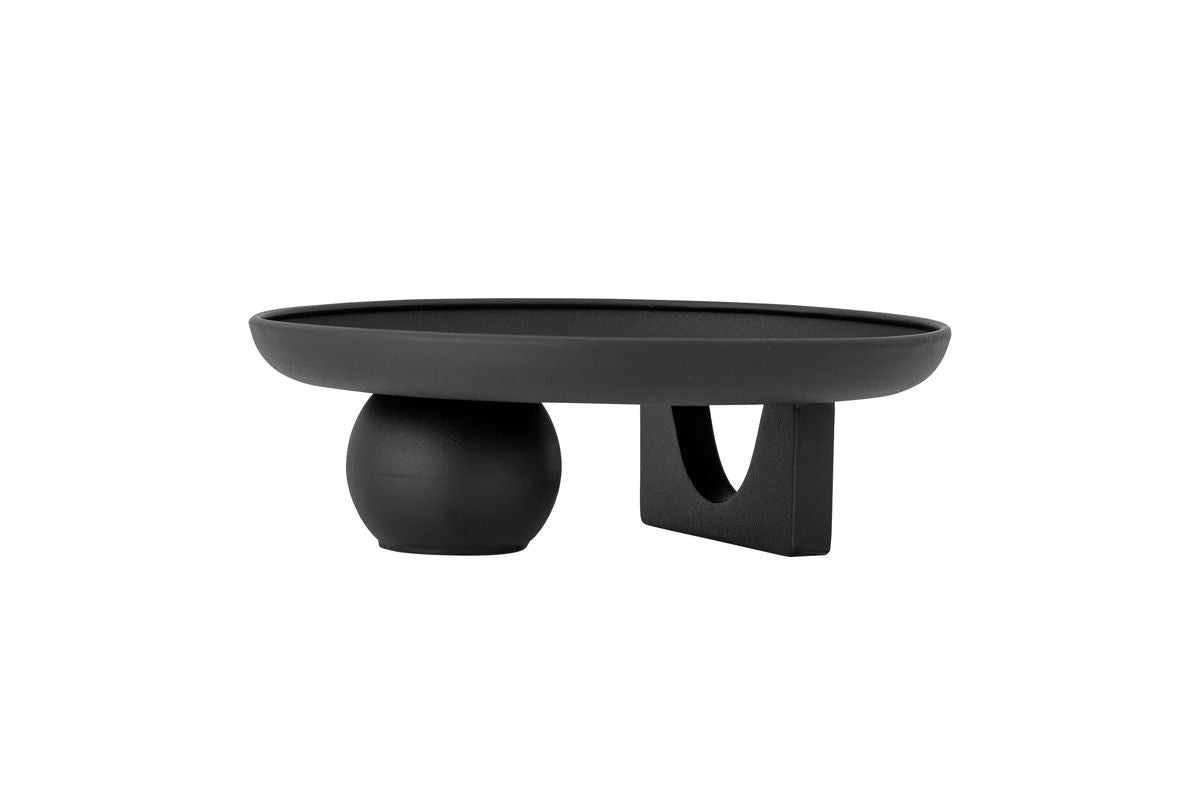 Plateau Obsidia – Objet design sculptural en Noir
