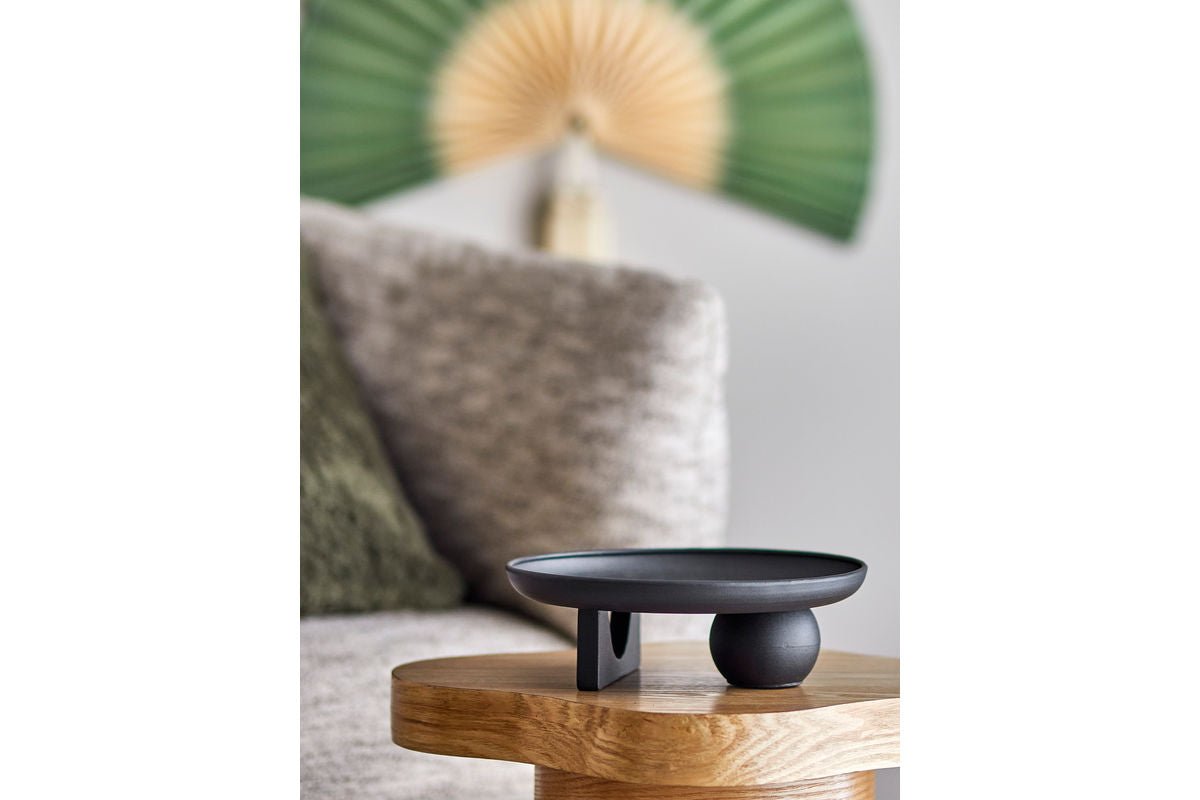 Plateau Obsidia – Objet design sculptural en Noir